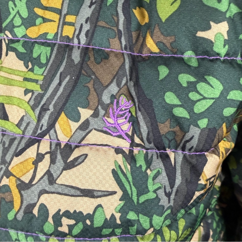 Bushlan Camo Insulated Puffer Jacket S Hooded Hunting Coat Woodland Leaf Print - Picture 13 of 14